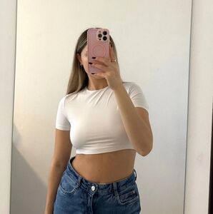 T-shirt Zara white crop